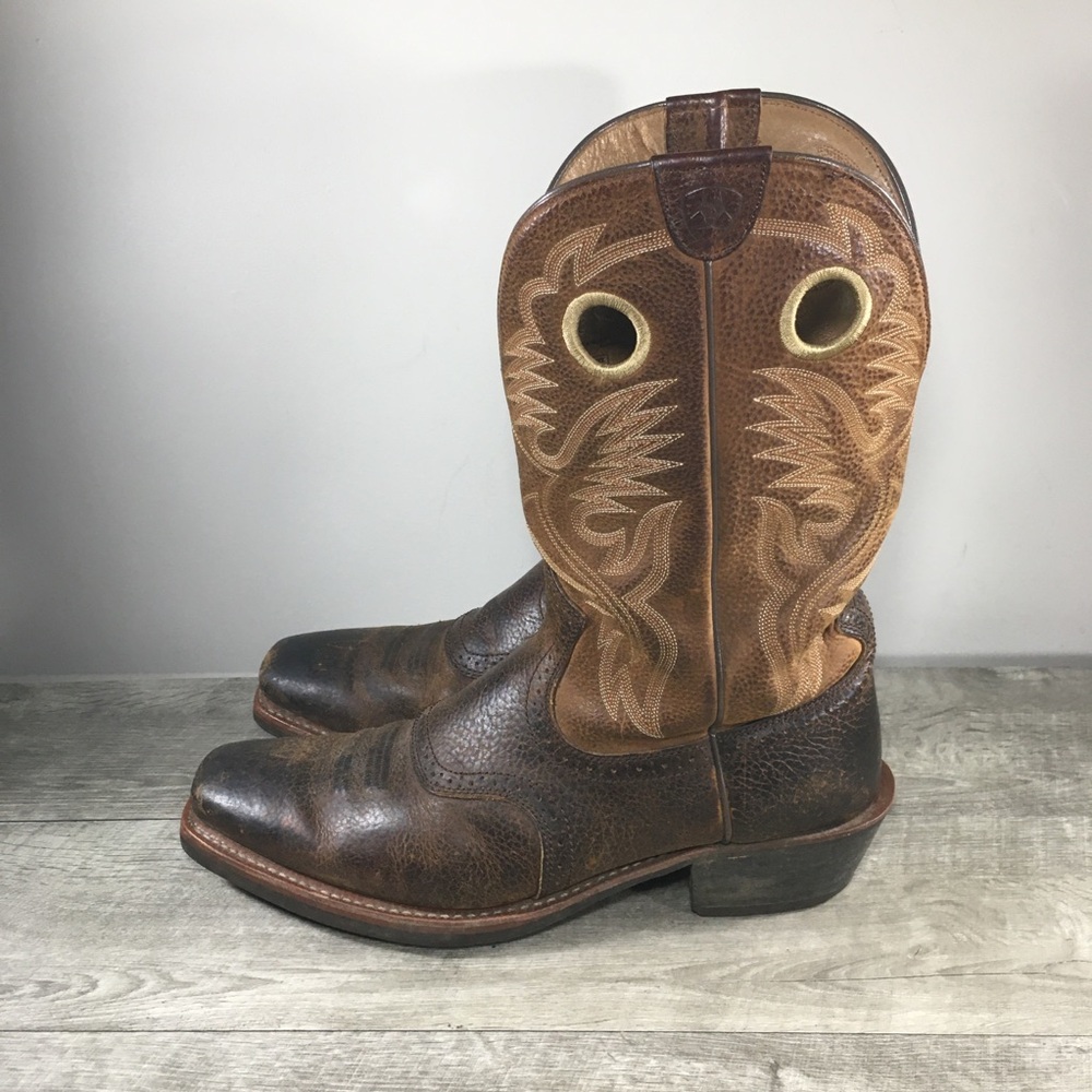 Ariat 10002227 Heritage Roughstock Western Leather Buckaroo Cowboy Mens Boots 14 - Picture 6 of 12